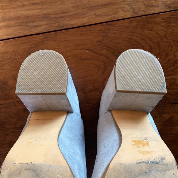 Express Light Grey Open Back Booties - 7 - Picture 14 of 15